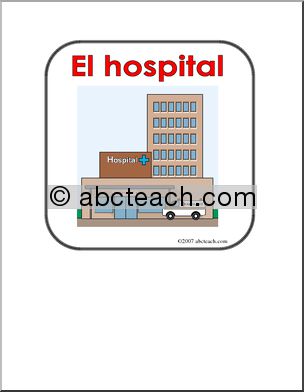 Spanish: Poster – “El hospital” (elementaria)