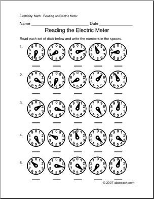 Worksheet: Electrical Math (upper elem) | Abcteach