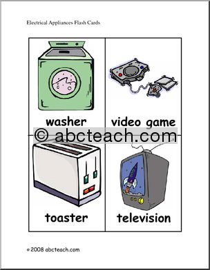 Flashcards: Electrical Appliances  (color)