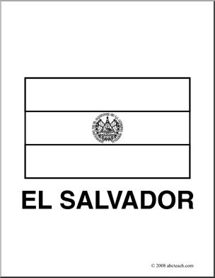 Clip Art: Flags: El Salvador (coloring page)