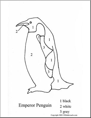 Color By Number: Emperor Penguin
