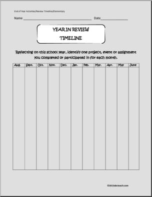 Summer Writing – Year in Review Timeline (elem)