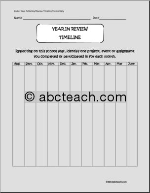 Summer Writing – Year in Review Timeline (elem)