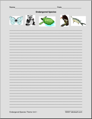 Writing Paper: Endangered Species (elem)