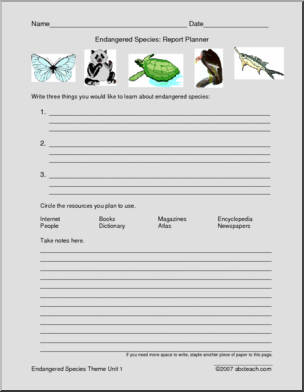 Research & Report: Endangered Species (color)