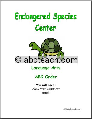 Learning Center: Endangered Animal ABC Order (primary)