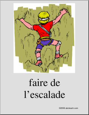 French: Poster, Faire de l’escalade