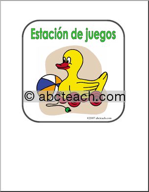 Spanish: Poster – “EstaciÃ›n de juegos” (elementaria)