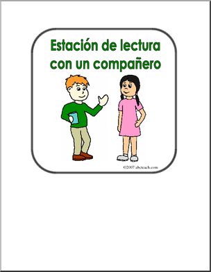 Spanish: Poster – “EstaciÃ›n de lectura con un compaÃ’ero” (elementaria)