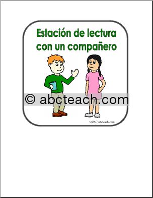 Spanish: Poster – “EstaciÃ›n de lectura con un compaÃ’ero” (elementaria)