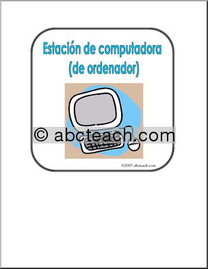 Spanish: Poster – “EstaciÃ›n de ordenadores” (elementaria)