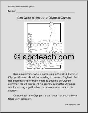 Color and Read: Ben Goes to the Summer Olympics (primary)