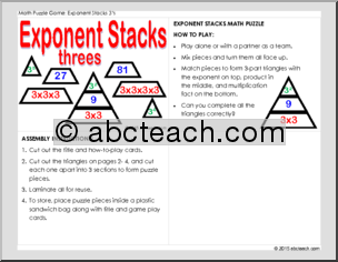 Math Puzzle: Exponent Stacks for Three’s