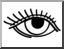 Clip Art: Basic Words: Eye (coloring page)