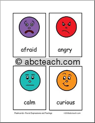 Flashcards: Emotions (pre-k/primary) -color