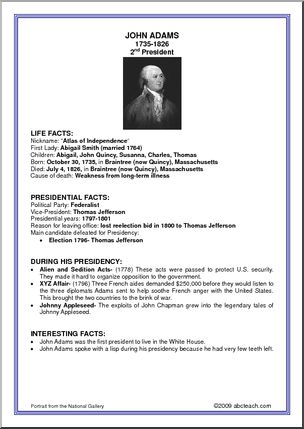 John Adams - Presidency, Facts & Children