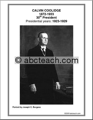 Poster: 30th President –  Calvin Coolidge