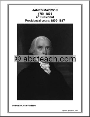 Poster:  4th President – James Madison