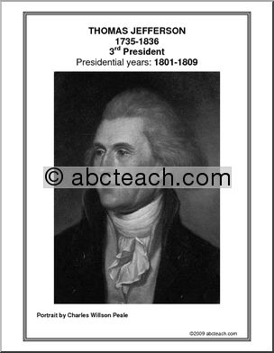 Poster:  3rd President – Thomas Jefferson