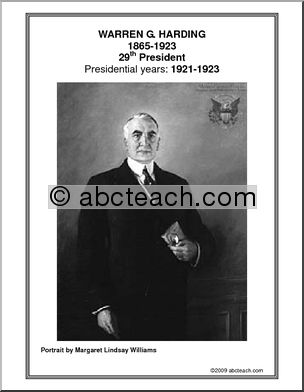 Poster: 29th President – Warren G. Harding