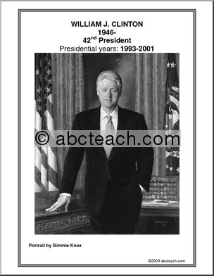 Poster: 42nd President – William J. Clinton