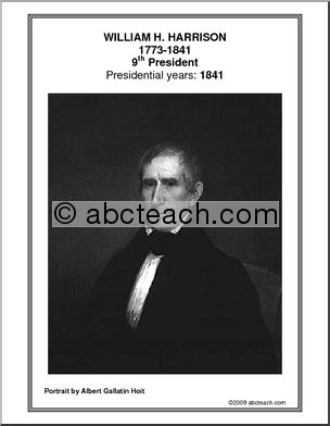 Poster:  9th President – William H. Harrison