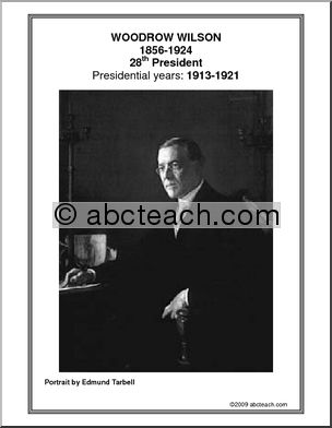 Poster: 28th President – Woodrow Wilson