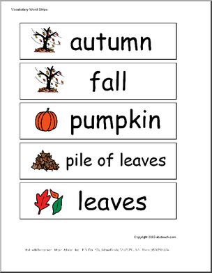 Word Wall: Fall Harvest (pictures)