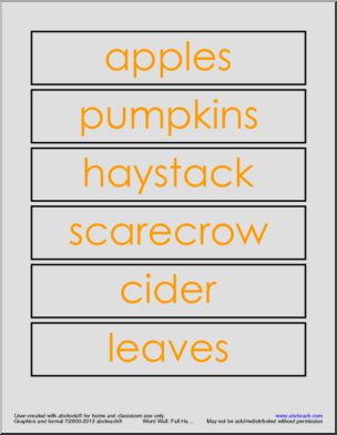 Fall Harvest (elem) Spelling