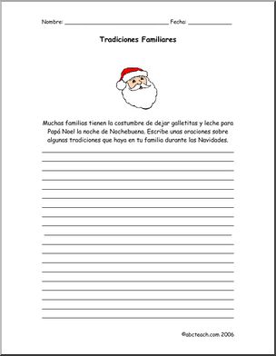 Spanish: Navidad – Escribe sobre algunas tradiciones familiares. (Elementaria y secundaria)