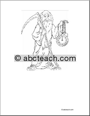 Coloring Page: Father Time