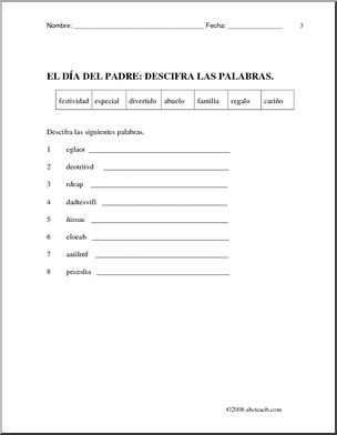 Spanish: Unidad de actividades para el DÃŒa del Padre (elementaria)
