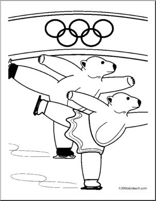 Coloring Page: Olympics – Figure Skating (cute)
