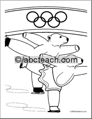 Coloring Page: Olympics – Figure Skating (cute)