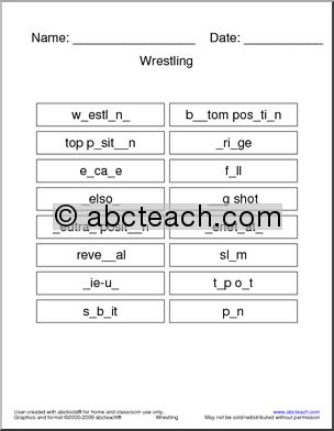 Missing Letters: Wrestling Terminology