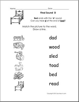 Phonics: Final Consonant Sound “d” (primary) – Abcteach