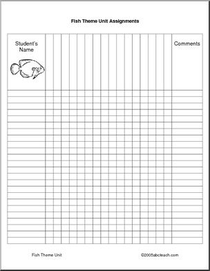 Assignment Forms: Fish theme