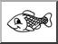 Clip Art: Basic Words: Fish (coloring page)