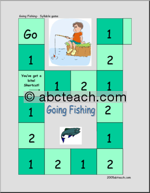 Fishing for Syllables Board Game I