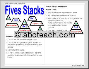 Fives Stack Math Puzzle