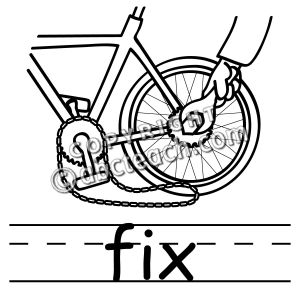 Clip Art: Basic Words: Fix B&W (poster)