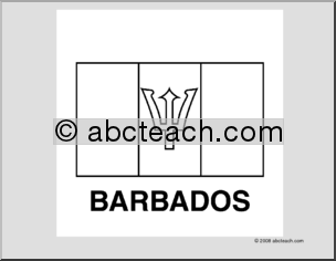 Flag: Barbados (b/w)