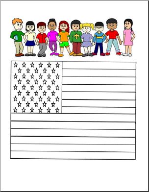 Coloring Page: abcteach KIDS – U.S. Flag