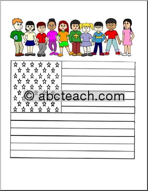 Coloring Page: abcteach KIDS – U.S. Flag