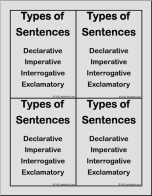 Sentence Type (4) (b/w) Flashcards