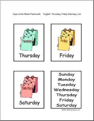 Days of the Week Flashcards