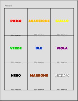 Italian: Flashcards–Colori