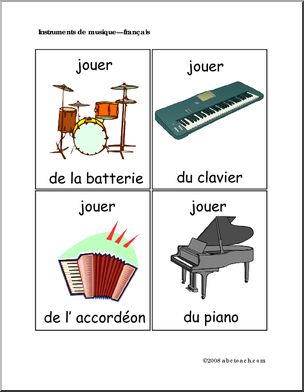 French: Cartes de mÃˆmoire, instruments de musique