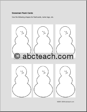 Flashcards: Snowman Pattern (blank)