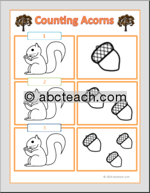Squirrel – Acorn Counting Flashcards